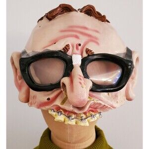 Vintage Disguise Inc 2001 Nerd Geek Half Mask W/ Glasses & Braces